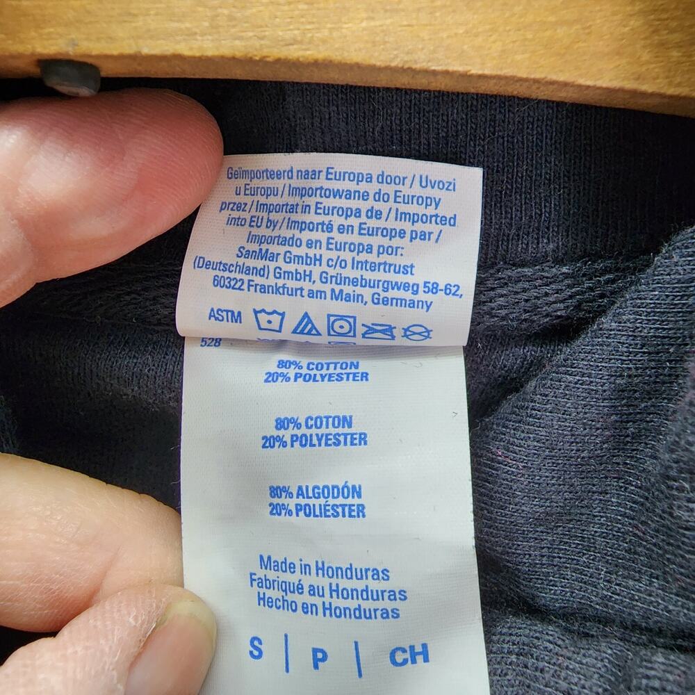 Port Company DUNKIE JUNKIE Donut Hoodie SMALL Black Pullover Coffee Faded Grungy - Picture 10 of 10